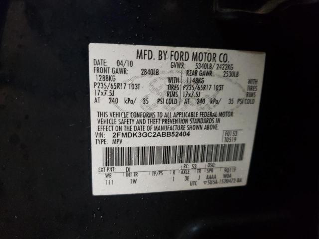 Photo 10 from auction – 2010 FORD EDGE SE with VIN 2FMDK3GC2ABB52404