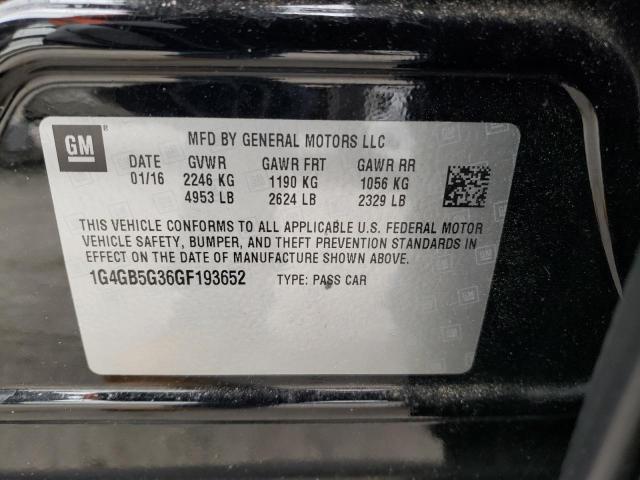 Photo 10 from auction – 2016 BUICK LACROSSE with VIN 1G4GB5G36GF193652