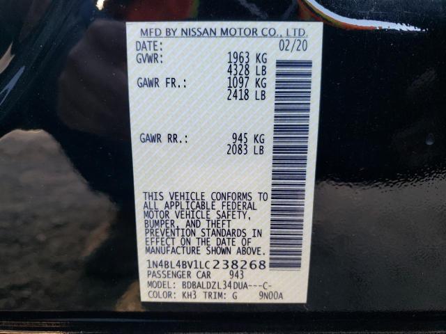 Photo 10 from auction – 2020 NISSAN ALTIMA S with VIN 1N4BL4BV1LC238268