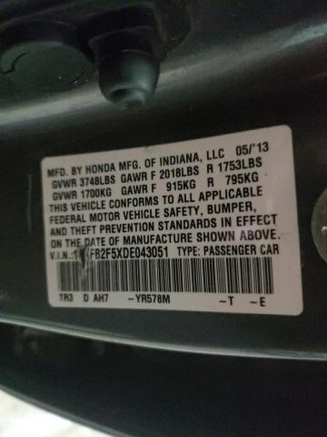 Photo 10 from auction – 2013 HONDA CIVIC LX with VIN 19XFB2F5XDE043051