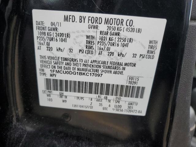 Photo 10 from auction – 2011 FORD ESCAPE XLT with VIN 1FMCU0DG1BKC17097