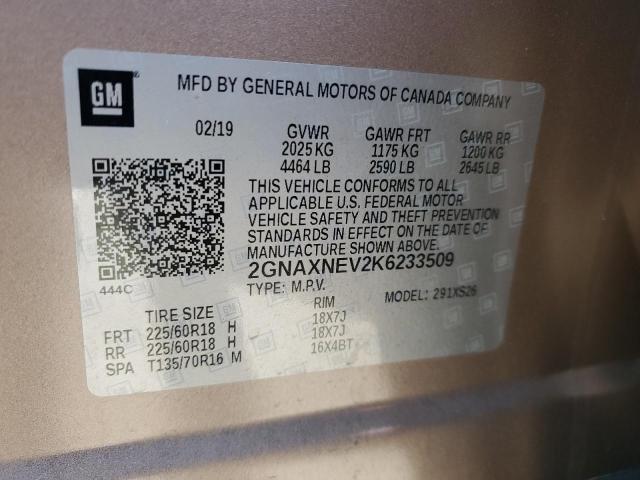Photo 10 from auction – 2019 CHEVROLET EQUINOX PR with VIN 2GNAXNEV2K6233509