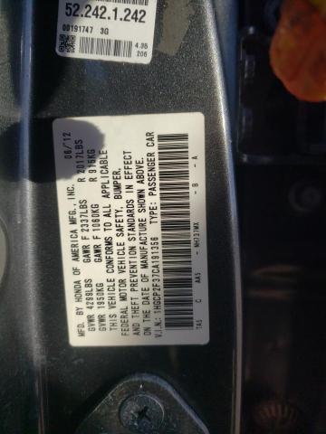 Photo 10 from auction – 2012 HONDA ACCORD LX with VIN 1HGCP2F37CA191356