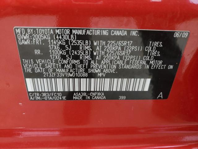 Photo 10 from auction – 2009 TOYOTA RAV4 with VIN 2T3ZF33V19W010088