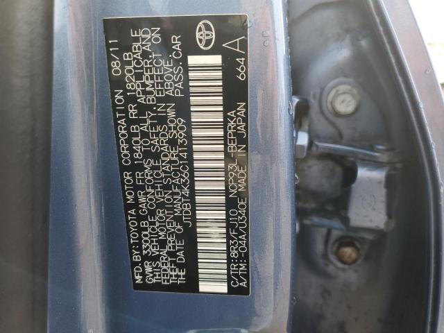 Photo 10 from auction – 2012 TOYOTA YARIS with VIN JTDBT4K36C1413909