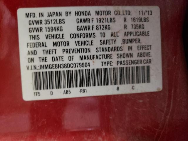 Photo 10 from auction – 2013 HONDA FIT with VIN JHMGE8H38DC079904