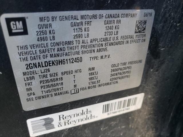 Photo 10 from auction – 2017 CHEVROLET EQUINOX PR with VIN 2GNALDEK9H6112450