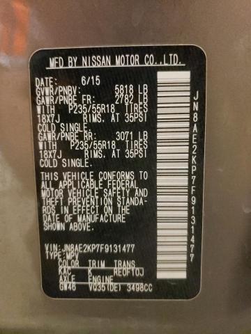 Photo 10 from auction – 2015 NISSAN QUEST S with VIN JN8AE2KP7F9131477