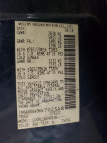 Photo 10 from auction – 2019 NISSAN FRONTIER S with VIN 1N6AD0EV9KN702558