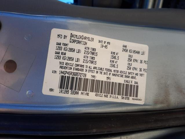 Photo 10 from auction – 2006 CHRYSLER TOWN & COU with VIN 1A4GP45R36B572728