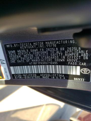 Photo 10 from auction – 2017 TOYOTA CAMRY LE with VIN 4T1BF1FKXHU710495