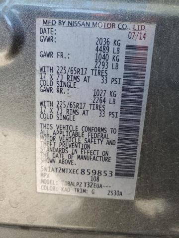 Photo 10 from auction – 2014 NISSAN ROGUE S with VIN 5N1AT2MTXEC859853