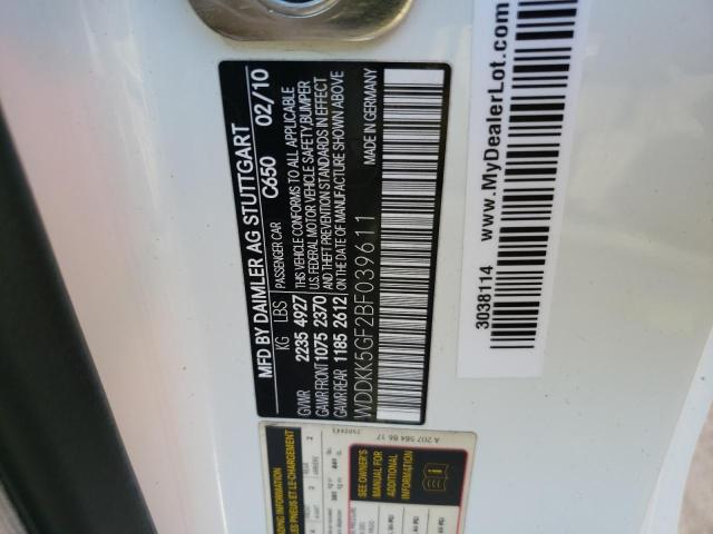 Photo 10 from auction – 2011 MERCEDES-BENZ E 350 with VIN WDDKK5GF2BF039611