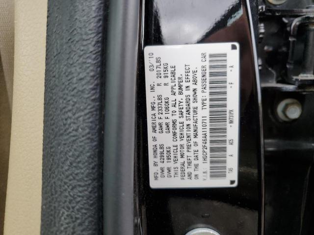 Photo 10 from auction – 2010 HONDA ACCORD LXP with VIN 1HGCP2F46AA110711