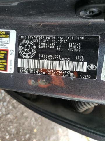 Photo 10 from auction – 2008 TOYOTA CAMRY CE with VIN 4T1BE46K88U760753