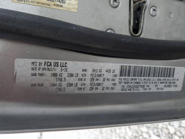 Photo 10 from auction – 2016 JEEP COMPASS LA with VIN 1C4NJCEA3GD774283