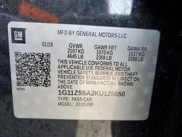 Photo 10 from auction – 2019 CHEVROLET IMPALA LT with VIN 1G11Z5SA2KU125650