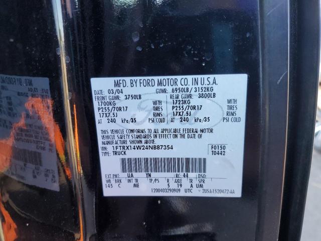 Photo 10 from auction – 2004 FORD F150 with VIN 1FTRX14W24NB87354