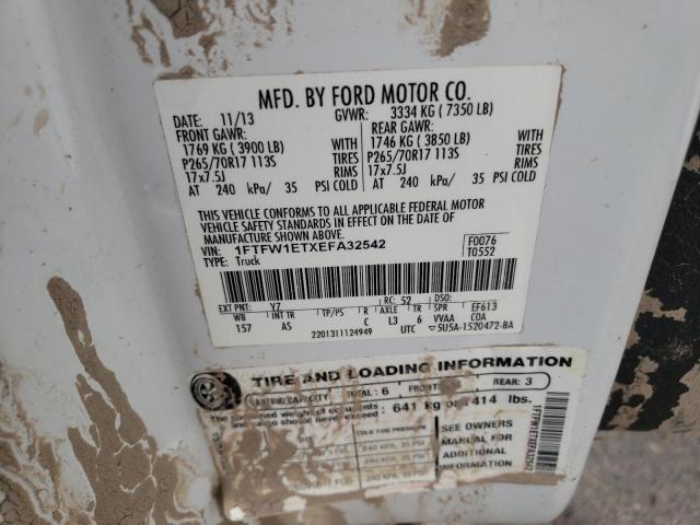 Photo 10 from auction – 2014 FORD F150 SUPER with VIN 1FTFW1ETXEFA32542