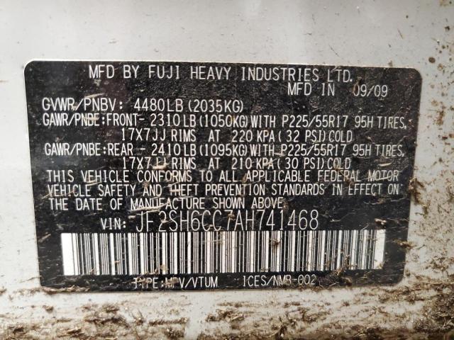 Photo 10 from auction – 2010 SUBARU FORESTER 2 with VIN JF2SH6CC7AH741468