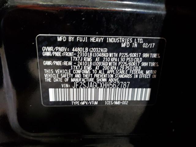 Photo 10 from auction – 2017 SUBARU FORESTER 2 with VIN JF2SJAGCXHH562787