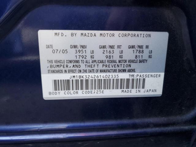Photo 10 from auction – 2006 MAZDA 3 S with VIN JM1BK324261402335