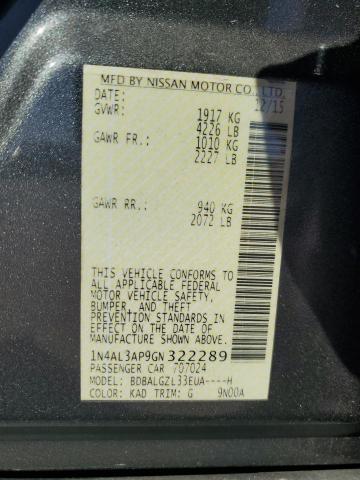 Photo 10 from auction – 2016 NISSAN ALTIMA 2.5 with VIN 1N4AL3AP9GN322289