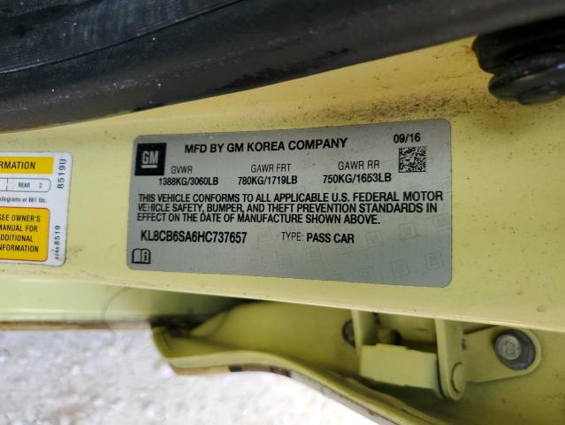 Photo 10 from auction – 2017 CHEVROLET SPARK LS with VIN KL8CB6SA6HC737657