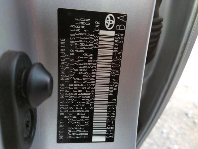 Photo 10 from auction – 2017 TOYOTA COROLLA L with VIN 5YFBURHE4HP685302