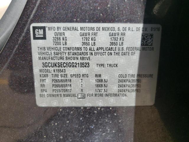 Photo 10 from auction – 2016 CHEVROLET SILVERADO with VIN 3GCUKSEC6GG210523