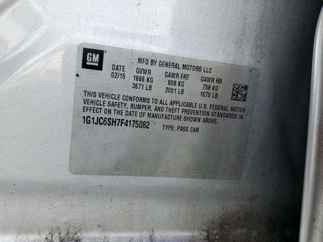 Photo 10 from auction – 2015 CHEVROLET SONIC LT with VIN 1G1JC6SH7F4175082