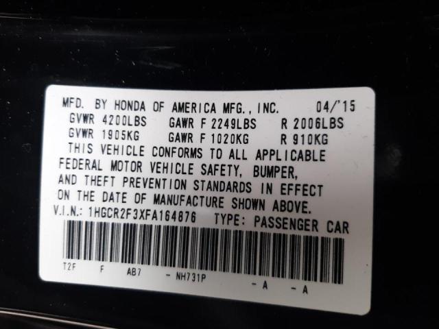 Photo 10 from auction – 2015 HONDA ACCORD LX with VIN 1HGCR2F3XFA164876