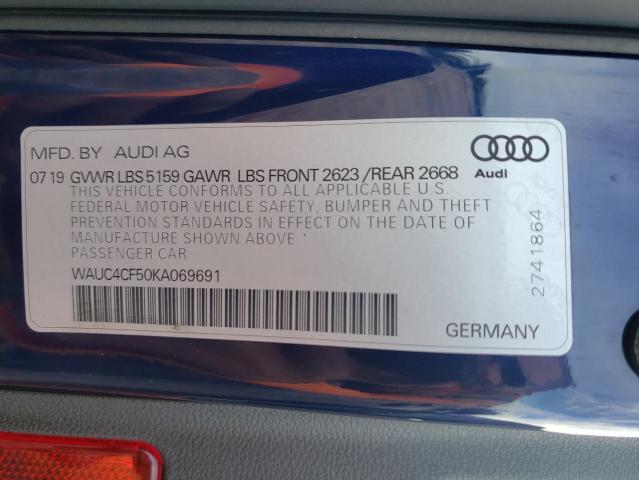 Photo 10 from auction – 2019 AUDI S5 PRESTIG with VIN WAUC4CF50KA069691