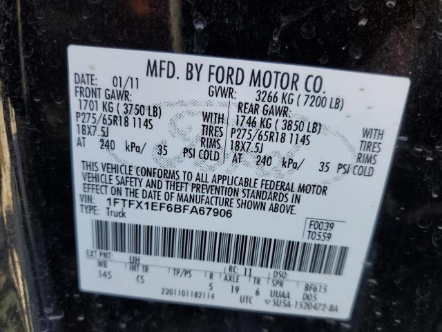 Photo 10 from auction – 2011 FORD F-150 with VIN 1FTFX1EF6BFA67906