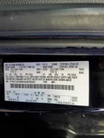 Photo 10 from auction – 2016 FORD ESCAPE SE with VIN 1FMCU0G94GUB35227