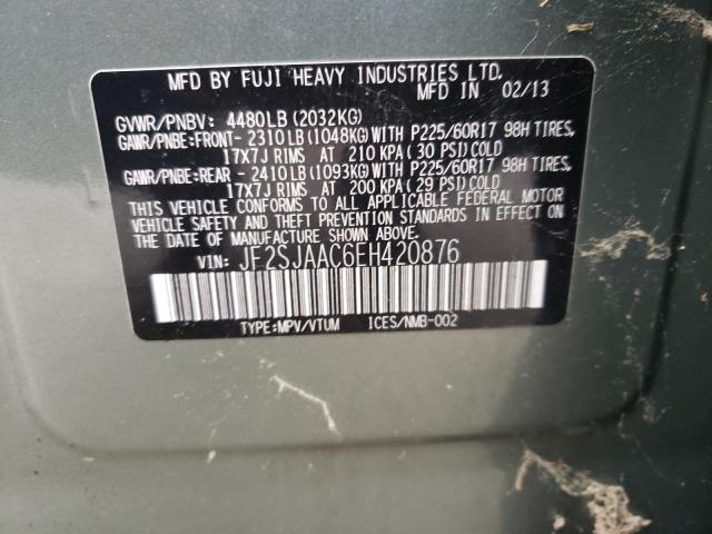 Photo 10 from auction – 2014 SUBARU FORESTER 2 with VIN JF2SJAAC6EH420876