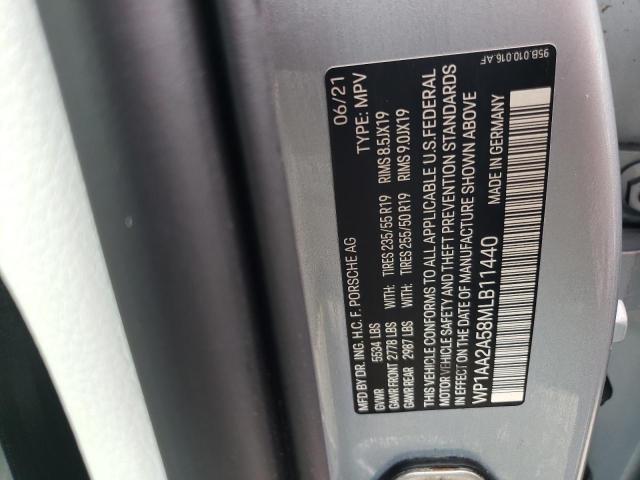 Photo 10 from auction – 2021 PORSCHE MACAN with VIN WP1AA2A58MLB11440