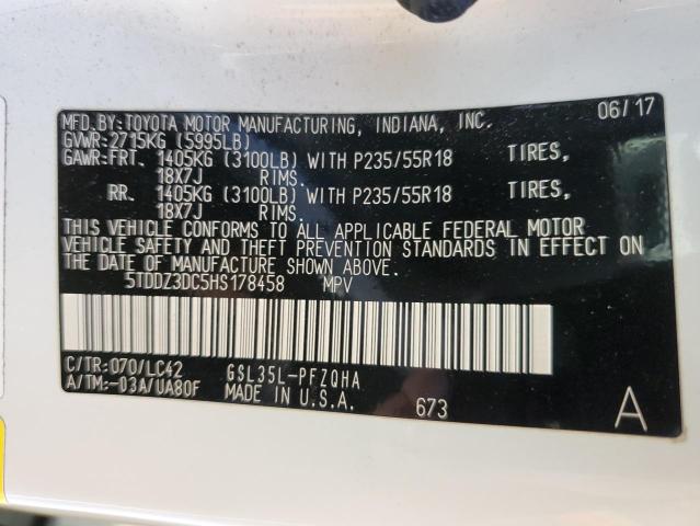 Photo 10 from auction – 2017 TOYOTA SIENNA XLE with VIN 5TDDZ3DC5HS178458