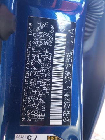 Photo 10 from auction – 2009 TOYOTA PRIUS with VIN JTDKB20U997874448