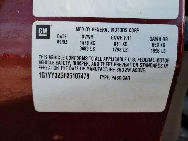 Photo 10 from auction – 2003 CHEVROLET CORVETTE with VIN 1G1YY32G635107478
