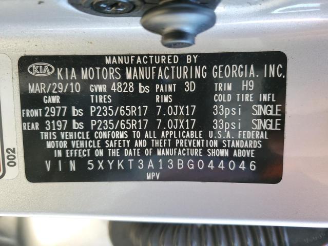 Photo 10 from auction – 2011 KIA SORENTO BA with VIN 5XYKT3A13BG044046