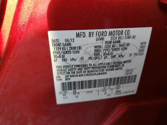 Photo 10 from auction – 2013 FORD EDGE LIMIT with VIN 2FMDK4KC6DBA28685