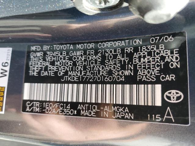 Photo 10 from auction – 2007 TOYOTA SCION TC with VIN JTKDE177270160704