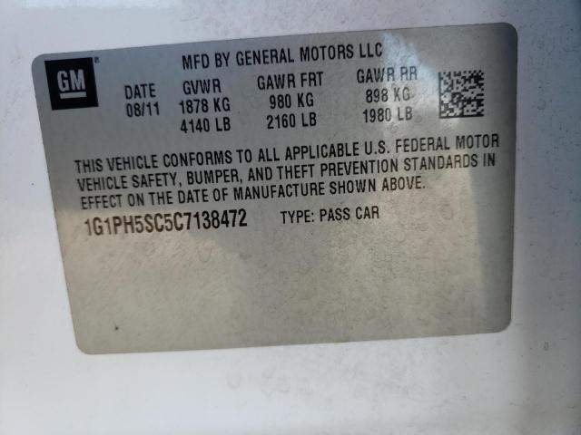 Photo 10 from auction – 2012 CHEVROLET CRUZE LTZ with VIN 1G1PH5SC5C7138472
