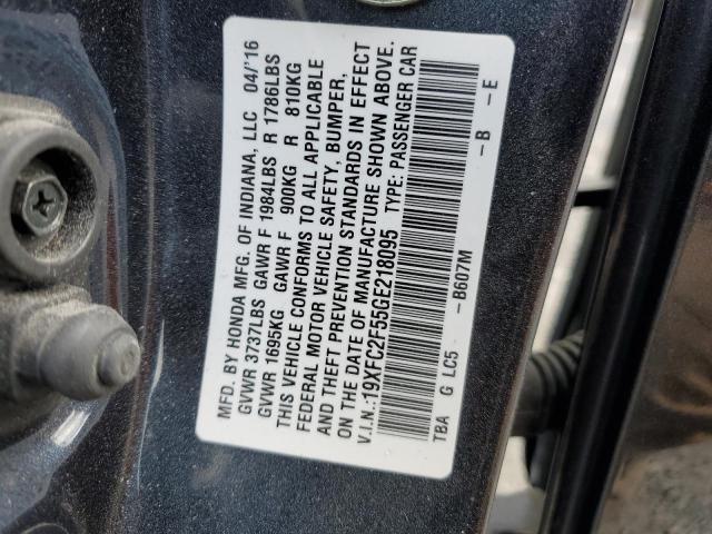 Photo 10 from auction – 2016 HONDA CIVIC LX with VIN 19XFC2F55GE218095