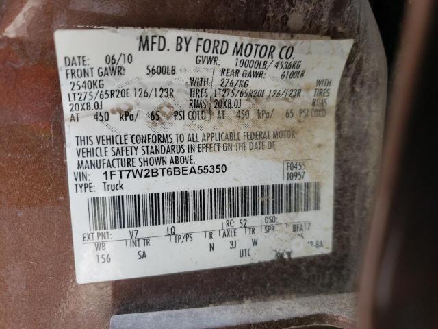 Photo 10 from auction – 2011 FORD F250 SUPER with VIN 1FT7W2BT6BEA55350
