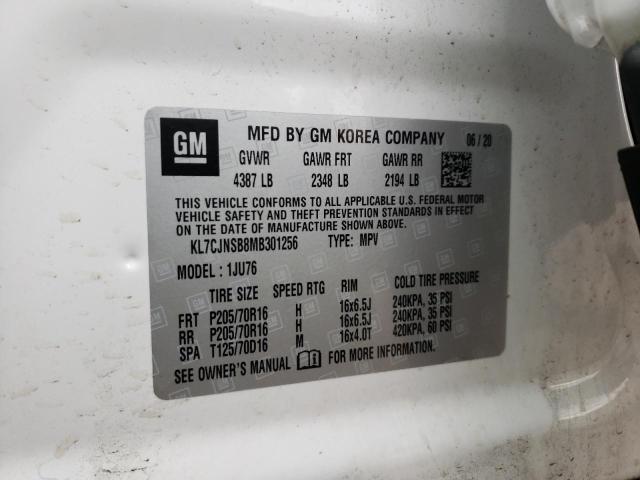 Photo 10 from auction – 2021 CHEVROLET TRAX LS with VIN KL7CJNSB8MB301256