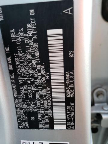 Photo 10 from auction – 2010 TOYOTA HIGHLANDER with VIN 5TDBK3EH3AS001791