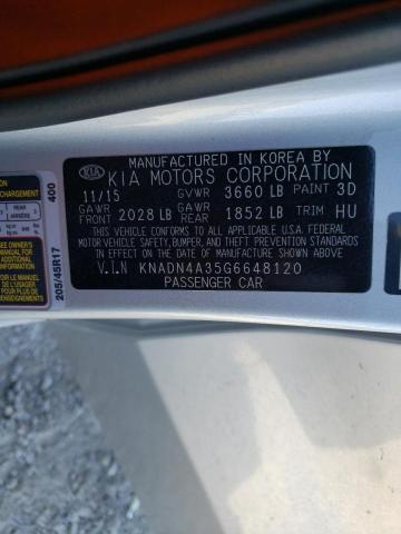 Photo 10 from auction – 2016 KIA RIO EX with VIN KNADN4A35G6648120