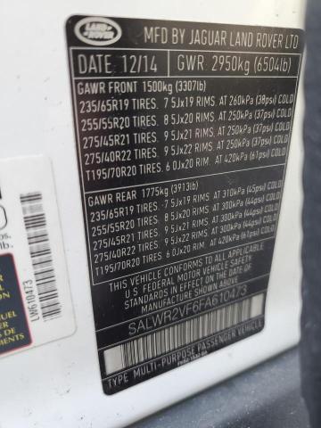 Photo 10 from auction – 2015 LAND ROVER RANGE ROVE with VIN SALWR2VF6FA610473